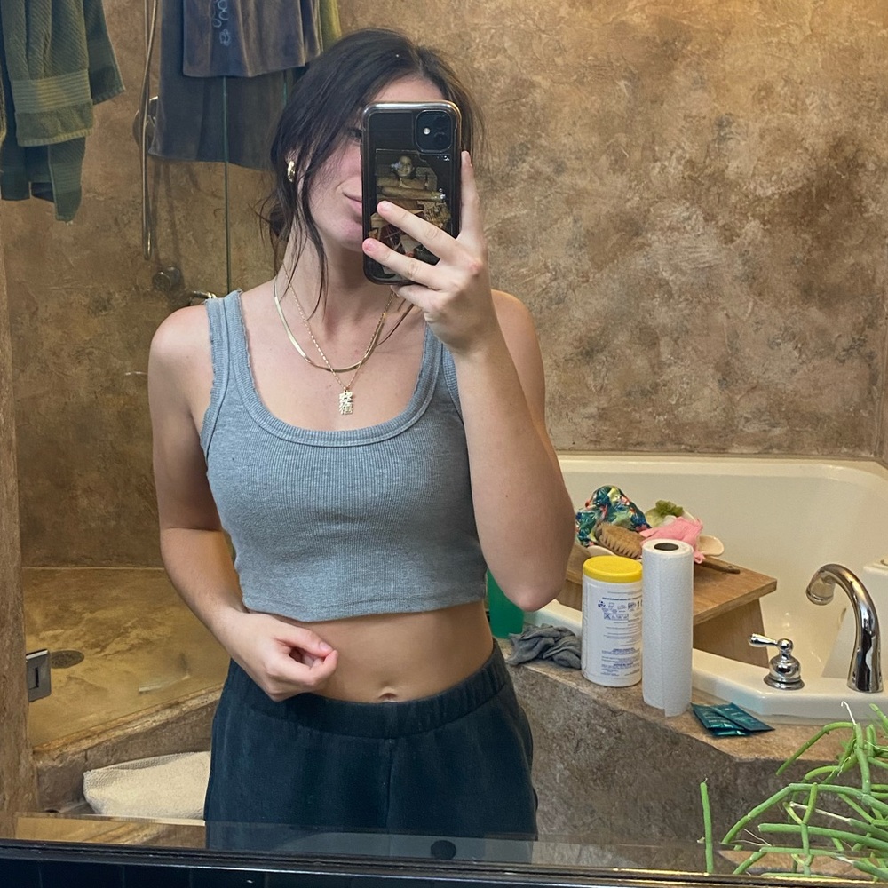 Akira grey crop top